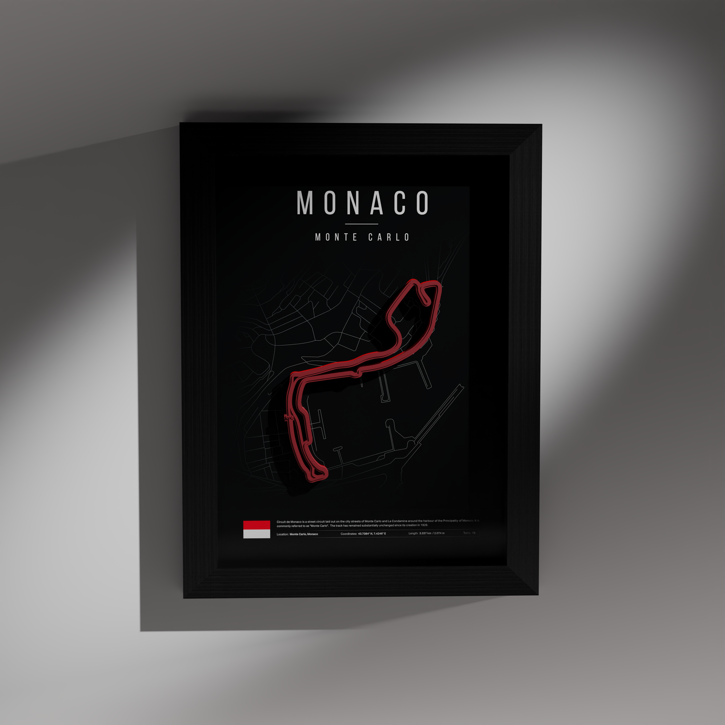 MONACO F1 Track 3D Wall Frame