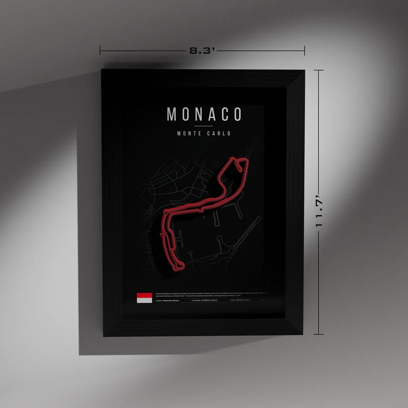 MONACO F1 Track 3D Wall Frame