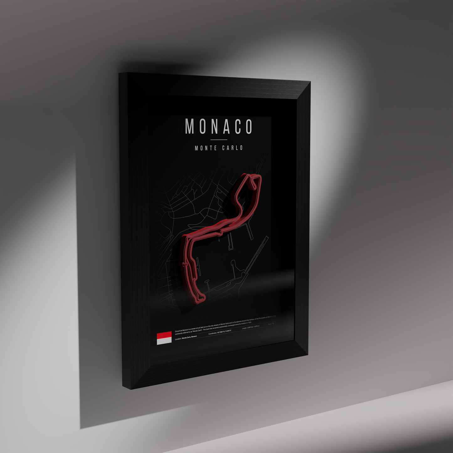 MONACO F1 Track 3D Wall Frame