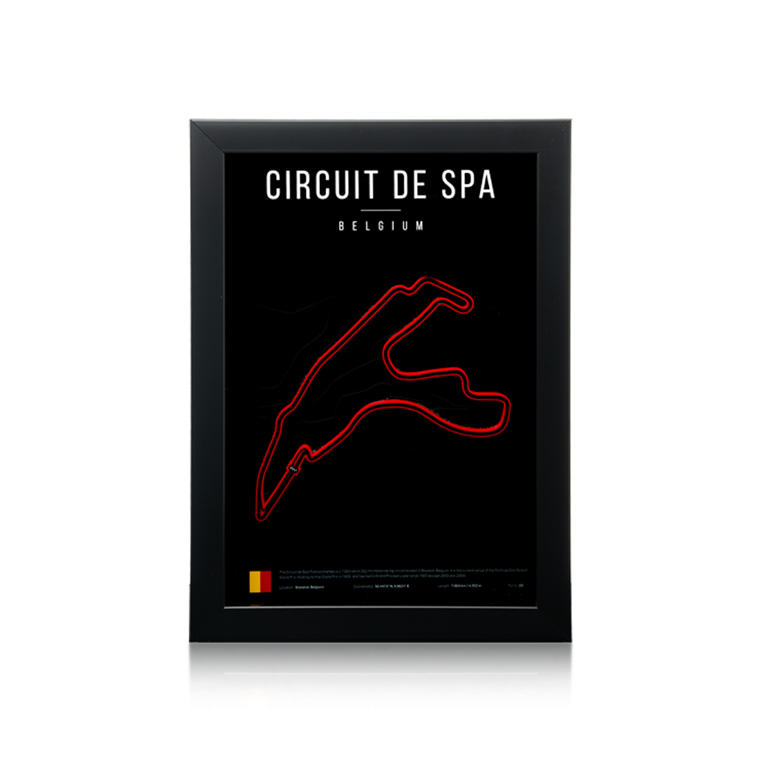 Circuit De Spa F1 Track 3D Wall Frame