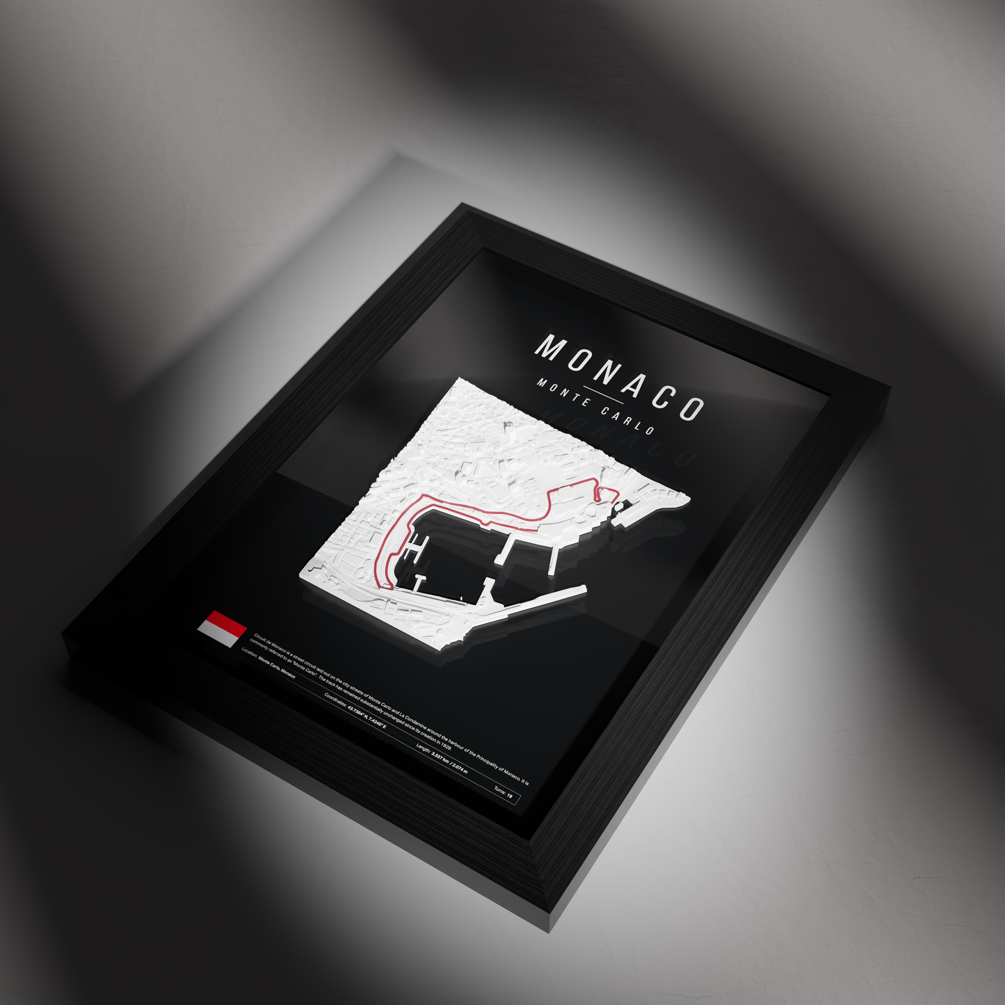 F1 Monaco 3D Wall Frame (Geographic)