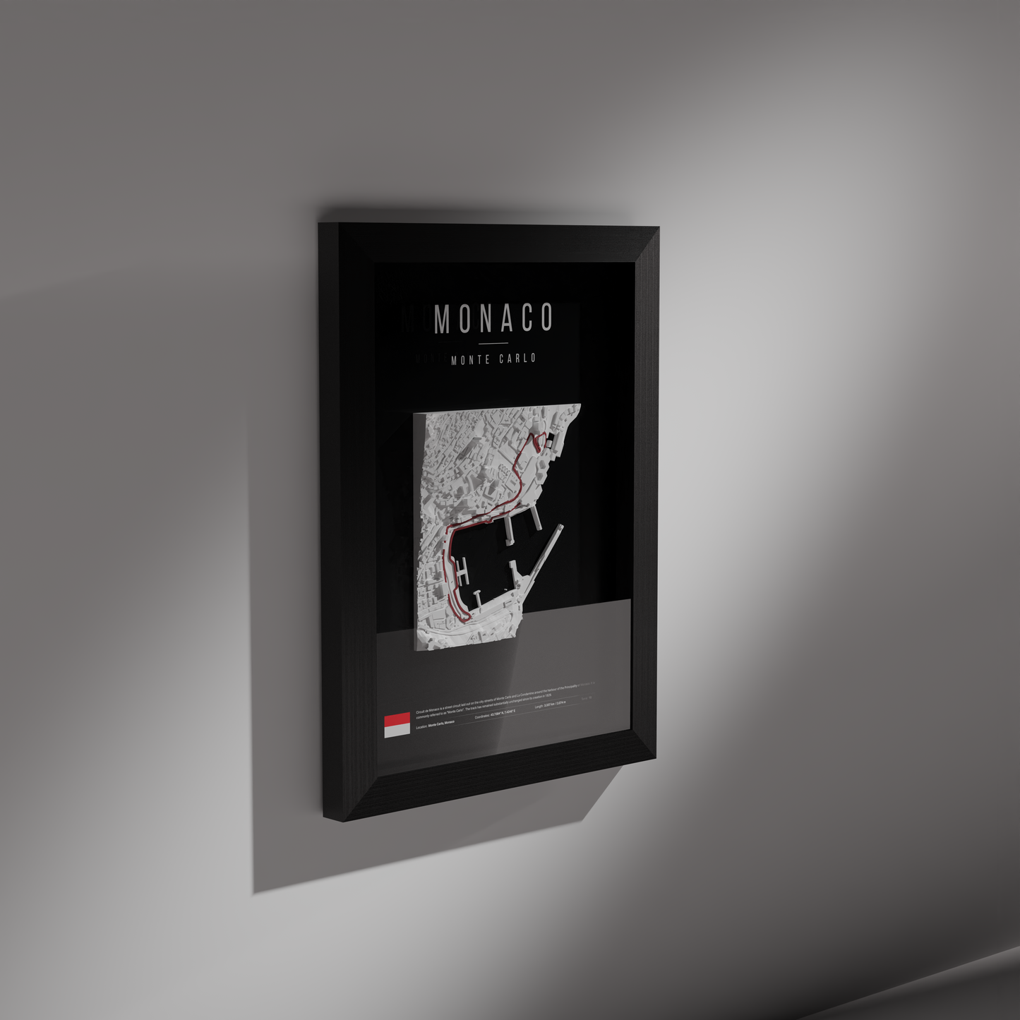 F1 Monaco 3D Wall Frame (Geographic)