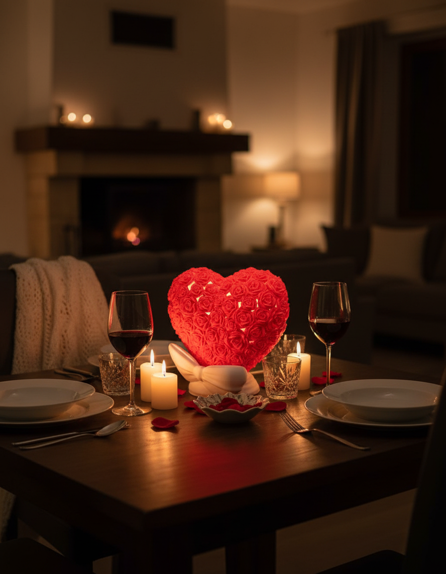 The valentine rose lamp