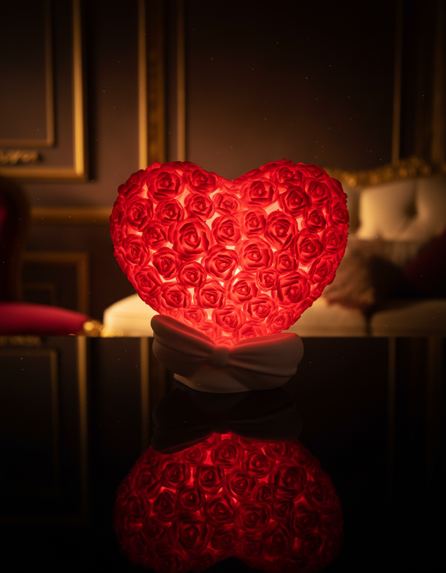 The valentine rose lamp