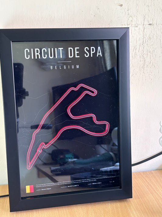 Circuit De Spa F1 Track 3D Wall Frame